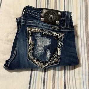 Miss Me Embellished Dark Blue Boot Cut Jeans